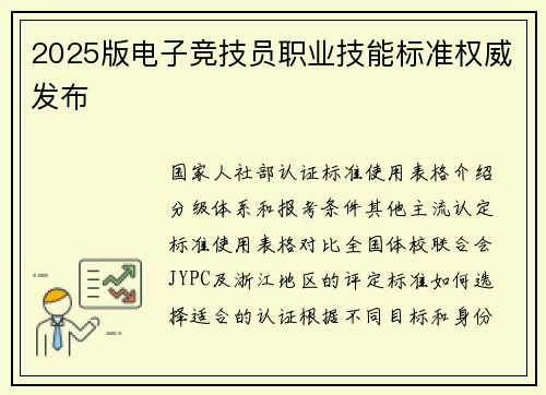2025版电子竞技员职业技能标准权威发布